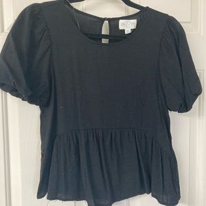 Black peplum top